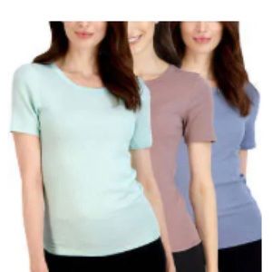 Lucky Brand Ladies’ Ribbed Crew, 3-pack, X-Large